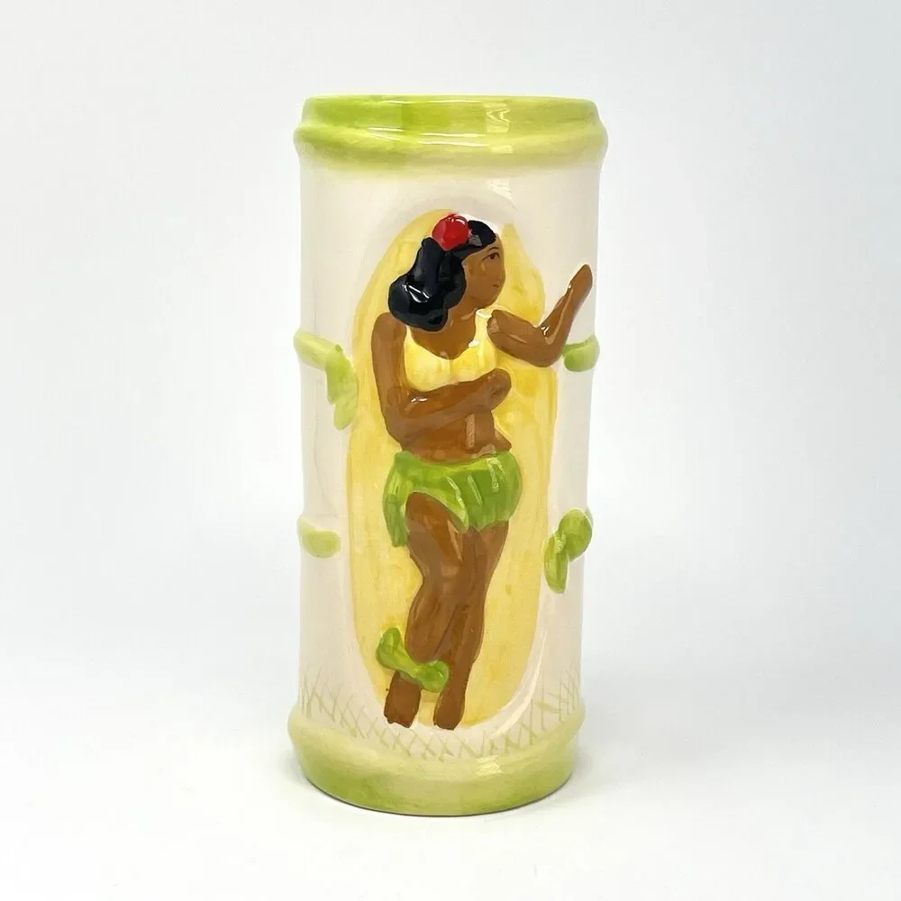 Tikis Grill & Bar Waikiki Hula Dancer Girl Mug Hawaii Tre Lani 7.5